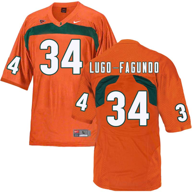 Nike Miami Hurricanes #34 Elias Lugo-Fagundo College Football Jerseys Sale-Orange